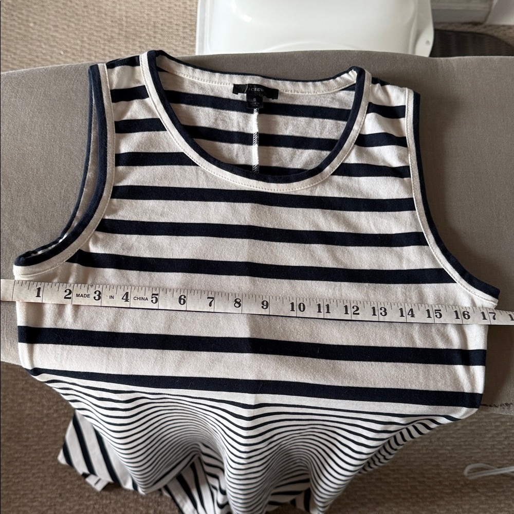 J. Crew Navy and White Striped Maxi dress Small NWOT - Picture 6 of 8